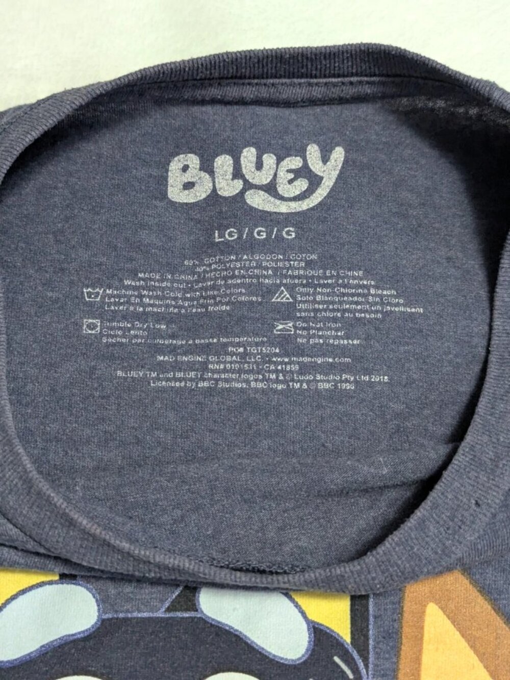 Bluey Shirt Adult Large Cartoon Family Graphic‎ Crew Neck Tee T-Shirt Heather - Picture 6 of 7